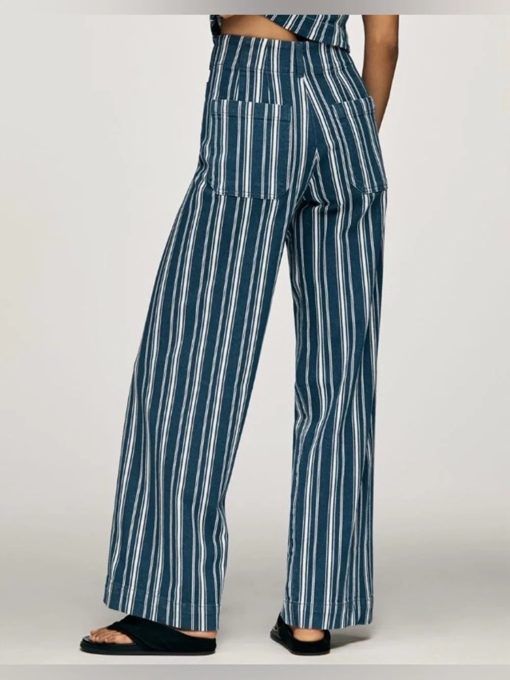 Anthropologie Colette Striped Wide-Leg Full-Length Pants Size 28P NWT - Picture 3 of 14